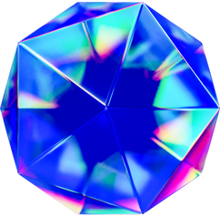 3D Holographic Glass Isohedron 