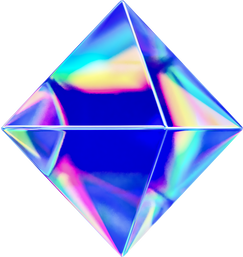 3D Holographic Glass Rhombus 
